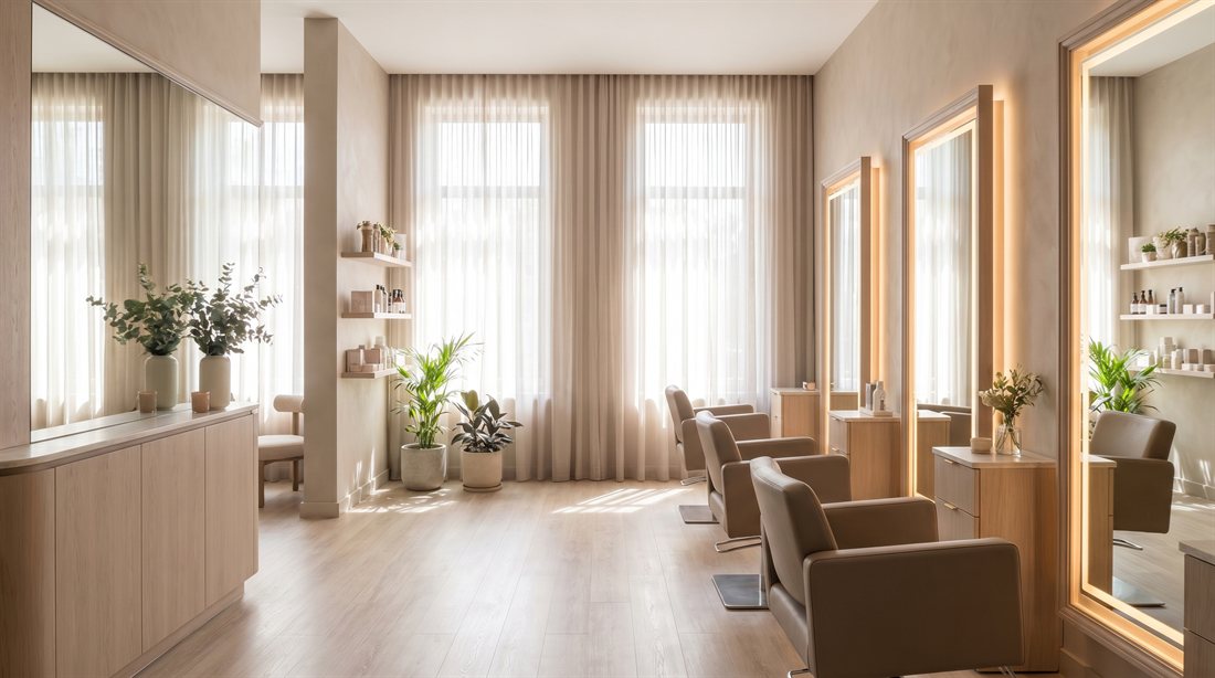 Hair and beauty salon interior
